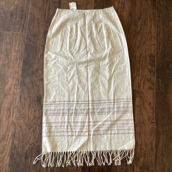 Michele Linen Blend Fringed Pencil Skirt - Picture 1 of 5